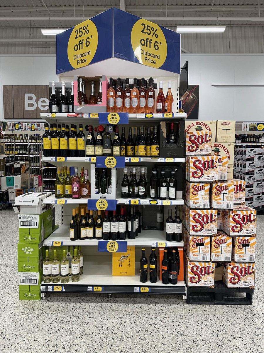 a display of cleaning products in a grocery store