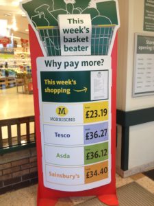 Morrisons totem - 'why pay more' 