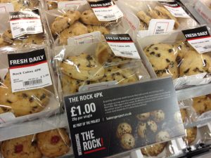 Focus on Cakes at good prices, traditional favourites such as Rock buns.