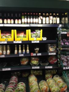 Ambient Salad Dressing interspersed with Chilled Salad bowls.