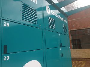 Refrigeration vents on the new click/collect lockers.