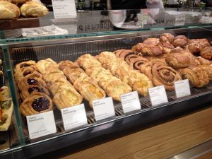 Euphorium pastry / danish offer at their Cafe in Kensington.