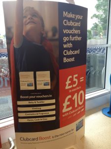Clubcard boost can be used to double up vouchers for Hudl.