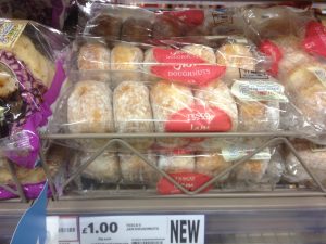 Making even less sense, pre packed doughnuts in the range when the store does fresh ones.
