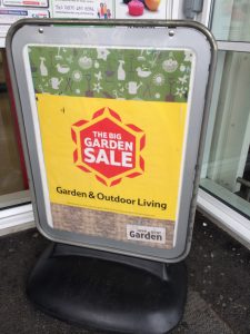 Garden sale - a core campaign but sales have struggled this year.