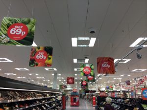 Even Sainsbury's have gone on price in Produce. 69p points highlight the discounter 'point'.