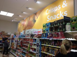 New Crisps overhead signage. 