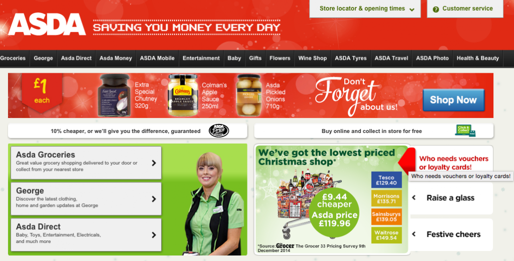This sums up the Asda stance. Simple, low prices.