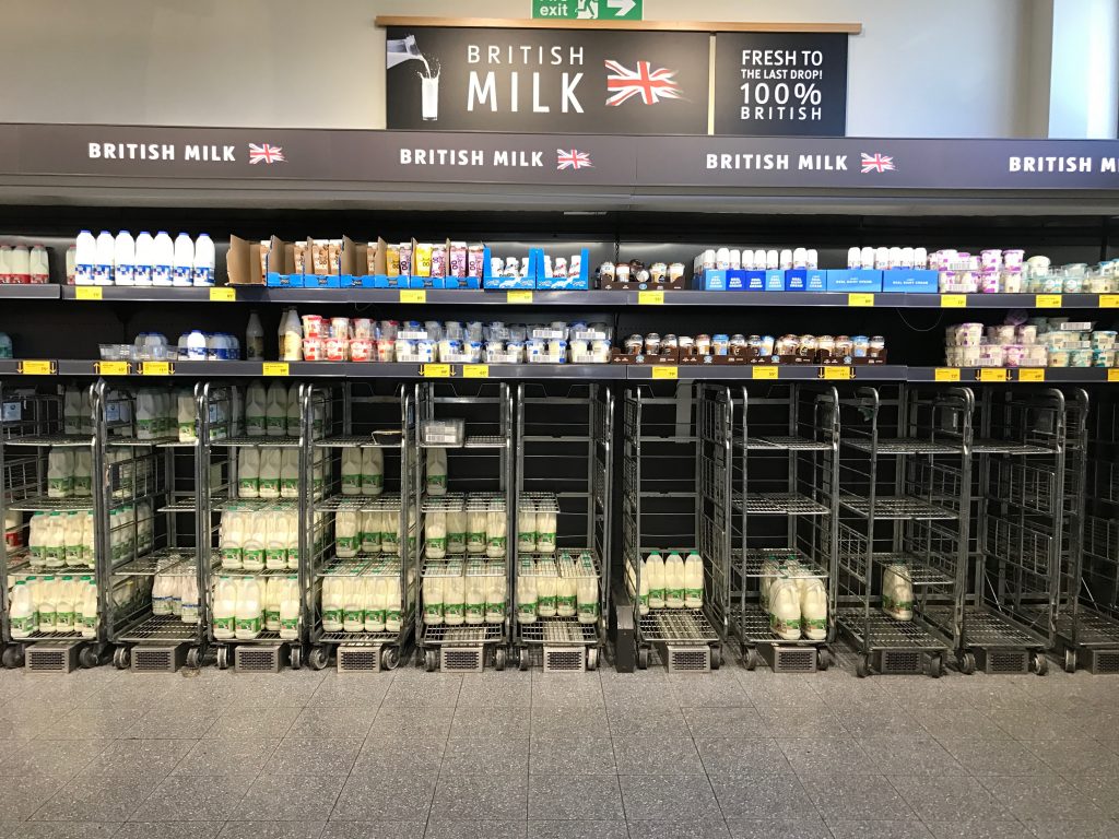 New Milk fixture at the end of the first aisle.