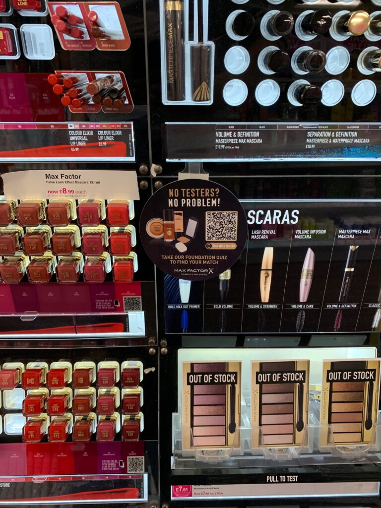 Retail image of the day Cosmetics QR codes