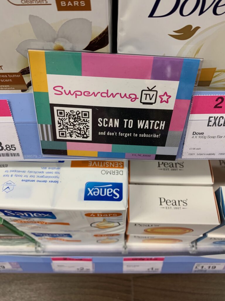 retail image of the day Superdrug TV signage.