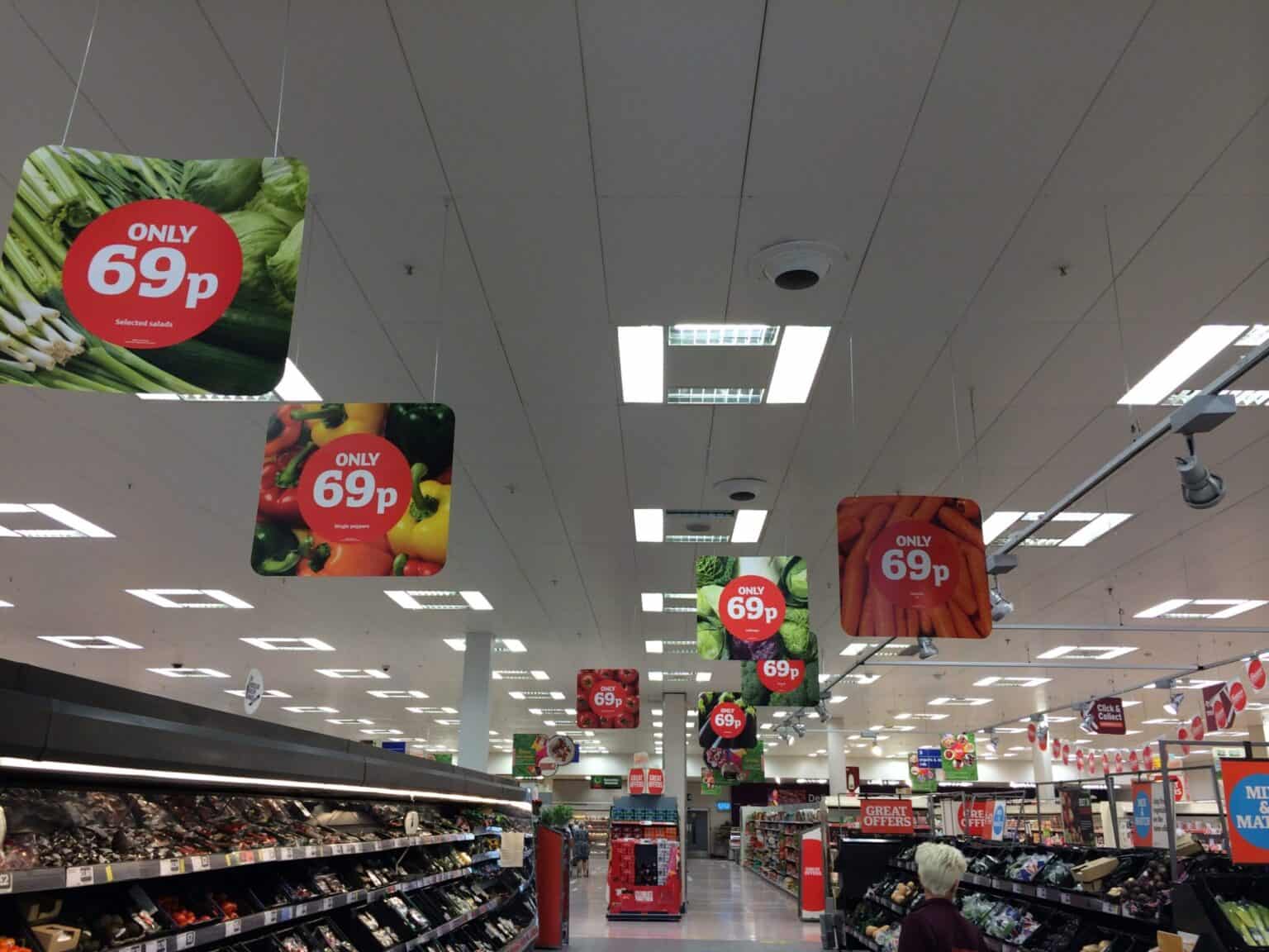 Even Sainsbury's have gone on price in Produce. 69p points highlight the discounter 'point'.
