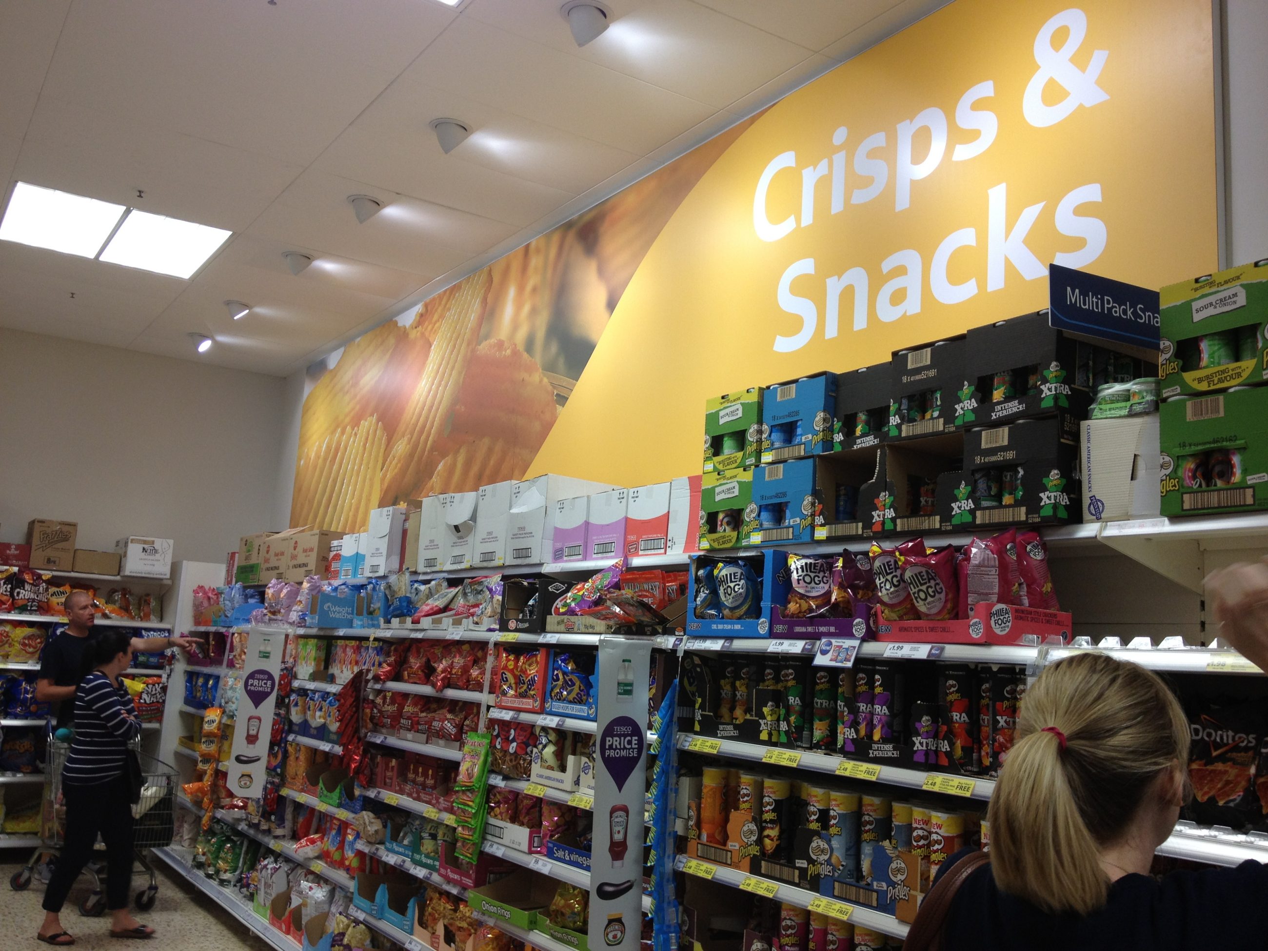 New Crisps overhead signage.